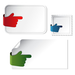 Poster - vector navigation hands on the stickers