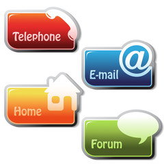 Poster - vector banners - phone, email, home, forum