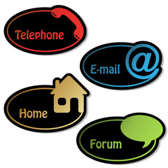 Poster - vector banners - phone, email, home, forum