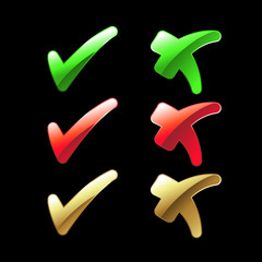 Poster - Vector buttons - check mark