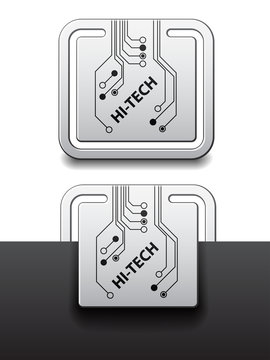 vector hi-tech square circuit board attached labels