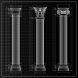 classic columns background sketch, vector
