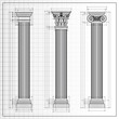 Classic columns sketch, vector