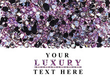 Purple Diamond Jewel Stones Luxury Background With Copy Space On