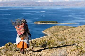 Wall Mural - Titicaca lake, Bolivia, Isla del Sol landscape