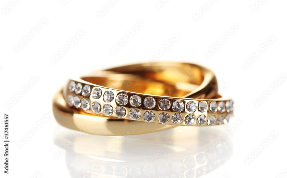Golden ring isolated on white