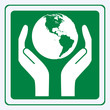 Earth care sign vector