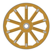Vector Image Of A Wooden Wheel