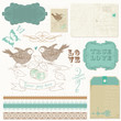 Scrapbook design elements - Birds in love
