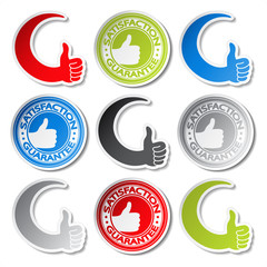Poster - Vector satisfaction guarantee stickers - gesture hand