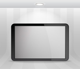 Poster - Illuminated wall with modern device