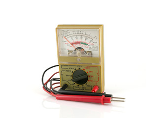 Analog multimeter over white