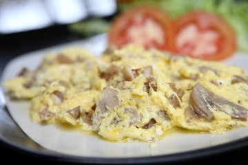 Wall Mural - Omelette with mushroom and bacon