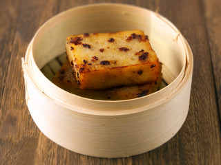 Canvas Print - close up of asian fried carrot cake