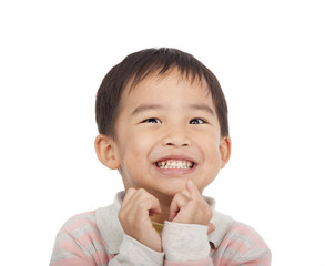 Excited face of asian boy