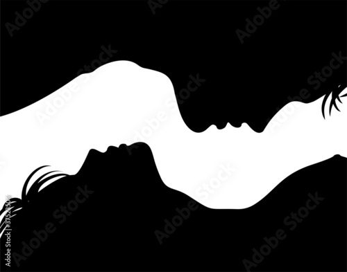 Fototapeta na wymiar Coppia Amore San Valentino-Valentine's Day Lovers-3-Vector