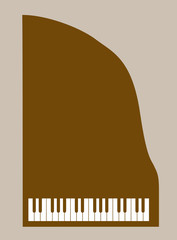 Wall Mural - piano silhouette on brown background