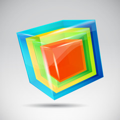 Wall Mural - Colorful crystal cube