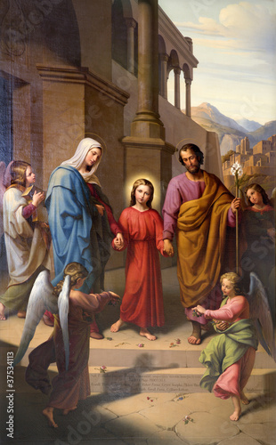 Nowoczesny obraz na płótnie holy Family from Vienna church - paiter Leopold Kupelwieser