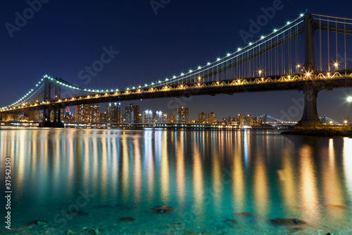 Obraz w ramie Manhattan Bridge, New York City.