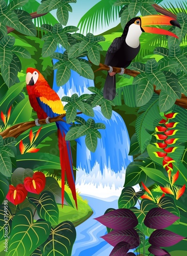 Nowoczesny obraz na płótnie Beauiful tropical background