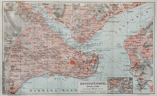 Fotomural Vintage map of Constantinople