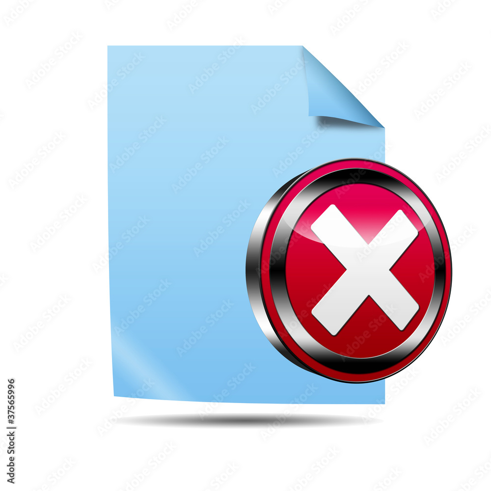 Icono documento 3D con señal error Stock Illustration | Adobe Stock, image size:1000x1000