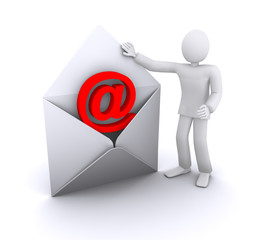 man with email envelope