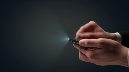 Poster - Touch screen mobile phone with model of Earth