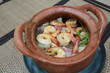 shrimp with glass noodle in clay pot
