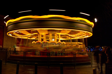 Spinning Carousel at Night