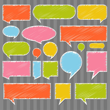 Colorful speech bubbles and balloons illustration