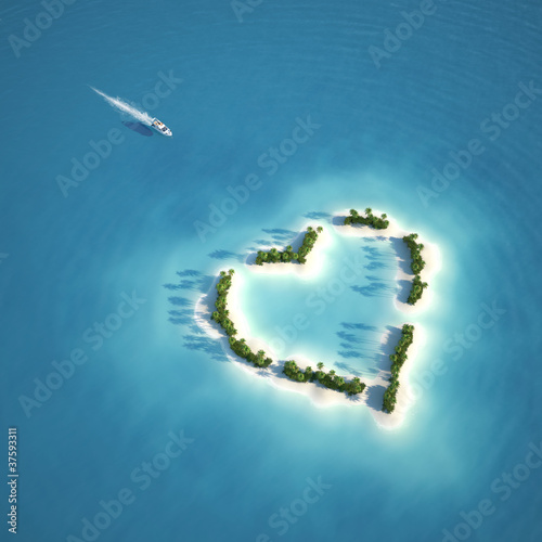 Nowoczesny obraz na płótnie paradise heart shaped island