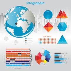 Wall Mural - infographic vector graphs and elements. vector illustration.