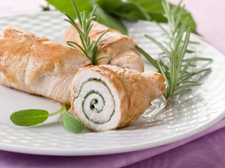 Canvas Print - stuffed roll of turkey