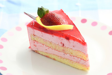 Strawberry Cake isolated in white background