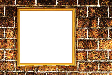 Wall Mural - picture frame on brick wall