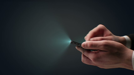 Aufkleber - Touch screen mobile phone with profit chart
