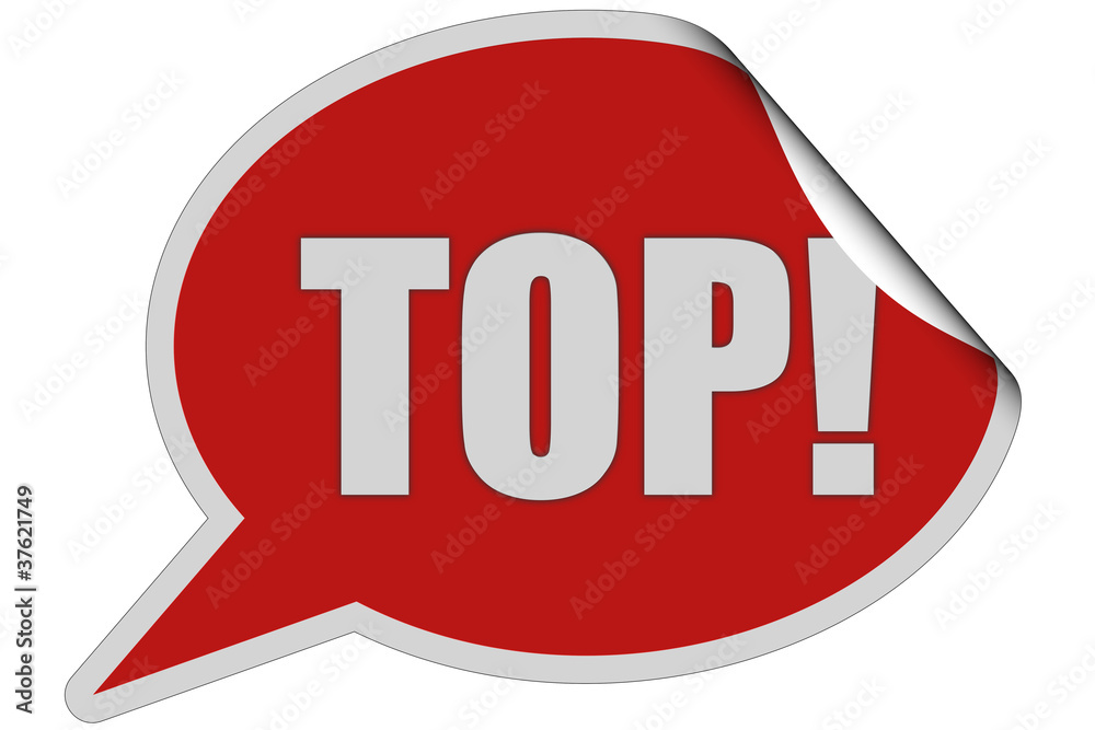 Stock-Illustration „SP-Sticker rot curl oben TOP!“ | Adobe Stock