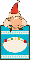 Sticker - Christmas funny sheep.