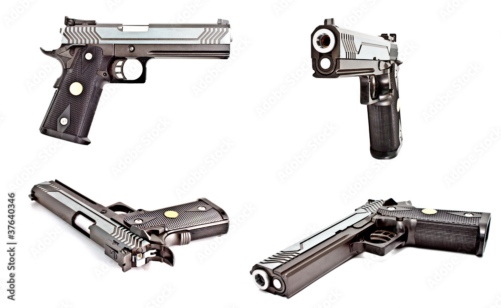 a set of modern semi automatic handgun Stock Photo | Adobe Stock