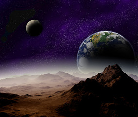 Wall Mural - abstract background of deep space. in the far future travel. new