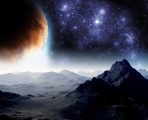 Wall Mural - abstract background of deep space. in the far future travel. new