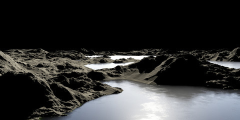 Wall Mural - abstract image of a planet with water. find new sources and tech