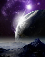 Wall Mural - abstract background of deep space. in the far future travel. new