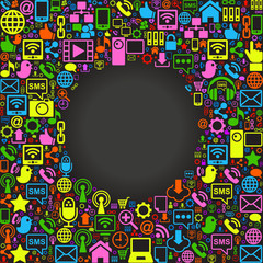 Poster - social network background postcard