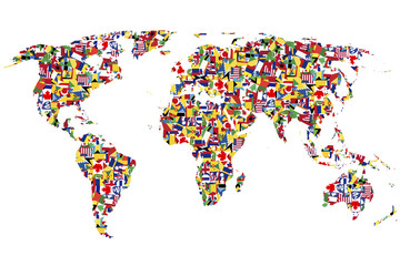  World map made of flags