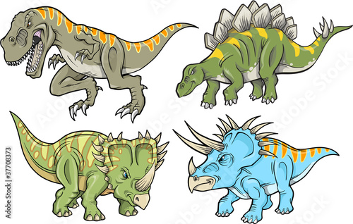 Fototapeta na wymiar Dinosaur Vector Design Elements Illustration Set