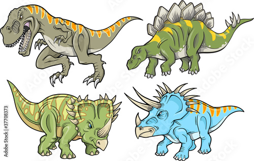 Naklejka na szybę Dinosaur Vector Design Elements Illustration Set