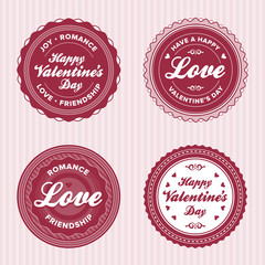 Wall Mural - valentine love labels